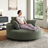 55'' Corduroy Chenille Swivel Sleeper Chair with Backrest Pillows for Living Room & Bedroom-Cuddlewood - 3 of 4