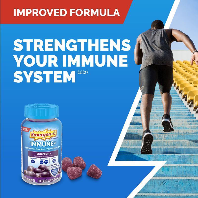 Emergen-C Immune System and Energy Metabolism Vitamin Gummies - Elderberry - 36ct, 4 of 9