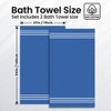 100 Cotton Luxury Bath Towels Set of 2 27x54 Inches - Tranquil Navy - 2 of 4