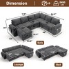 Vipbear Sleeper Sofa Bed,Convertible Sectional Sofa Couches for Living Room,Pull Out Couch Bed with Reversible Storage Chaise| Large Arm Storage - 2 of 4