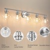 POWLIG 37.4-in 5-Light Nickel Modern Dimmable Bathroom Transitional Vanity Light with Transparent Glass Shade - 4 of 4