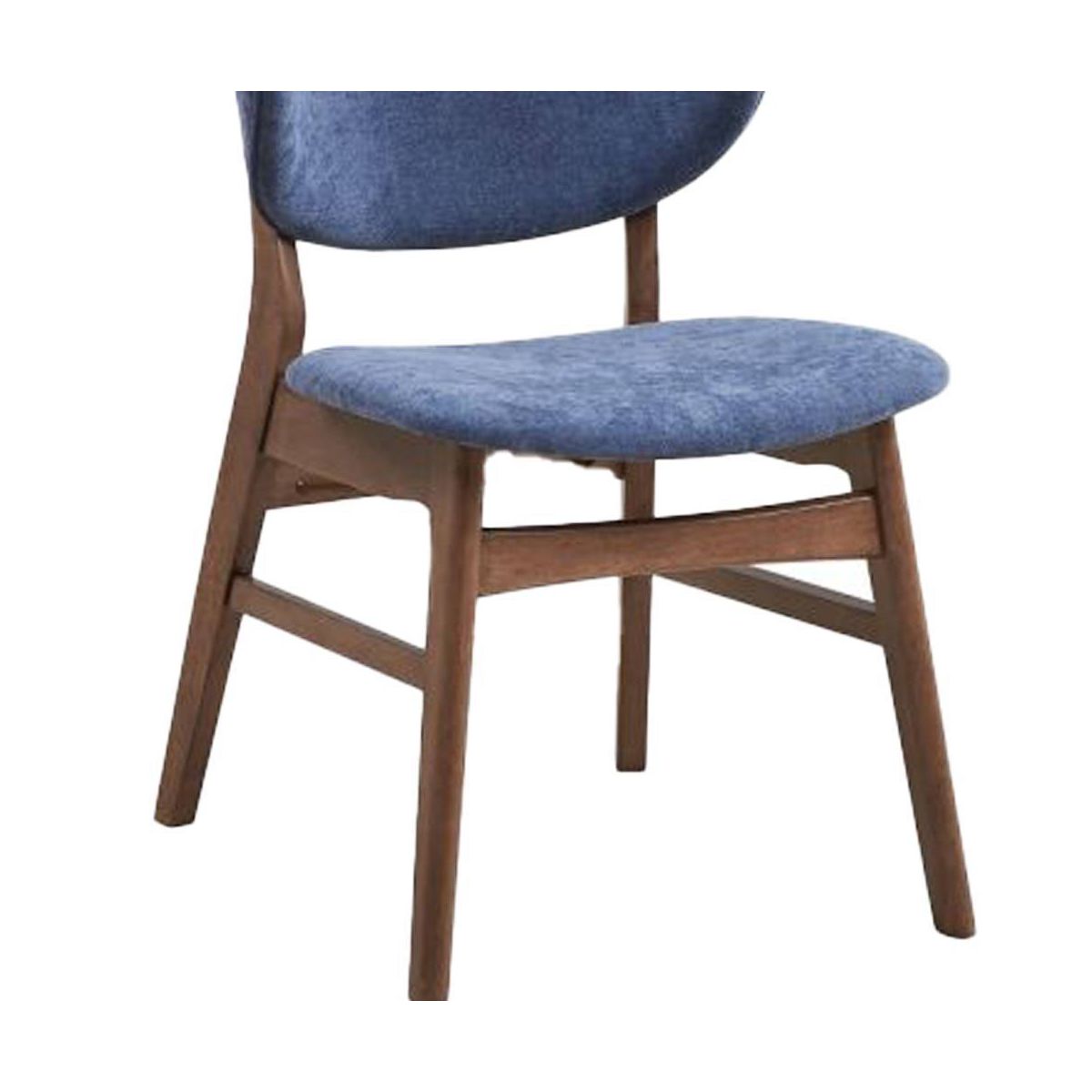 Acme Furniture Bevis Dining Chair Blue Fabric/Walnut Finish - thumbnail 4
