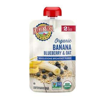 Earth's Best Organic Blueberry Banana Flax & Oat Baby Food Pouch - (Select Count)