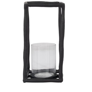Modern Metal & Glass Pillar Candle Holder - Handcrafted Aluminum Frame with Clear Glass Hurricane - Ideal for Home, Office, Living Room, & Bedroom - 1 of 4