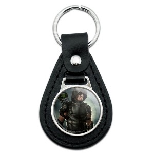 Arrow Tv Series Character Art Black Leather Keychain - 1 of 4