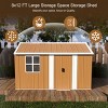 Brown Heavy-Duty Metal Outdoor Storage Shed with Windows, Lockable, All-Weather Waterproof Garden Tool Shed for Backyard or Lawn – Cuddlewood - 2 of 4