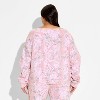 Women's Fleece Graphic Pullover Sweatshirt - Pink Camo - 3 of 3
