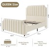 Queen Size Platform Bed Frame with 50.2" Headboard, Velvet Upholstered Bed Frame - 2 of 4
