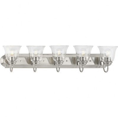 Progress Lighting, Calhoun Collection, 5-Light Vanity Light, Brushed Nickel, Clear Glass Shades, Material: Steel