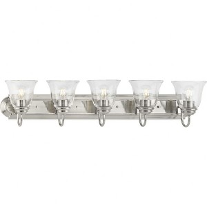 Progress Lighting, Calhoun Collection, 5-Light Vanity Light, Brushed Nickel, Clear Glass Shades, Material: Steel - 1 of 1