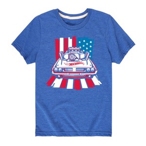 Boys' - Hot Wheels - USA Stripes Short Sleeve Graphic T-Shirt - 1 of 4