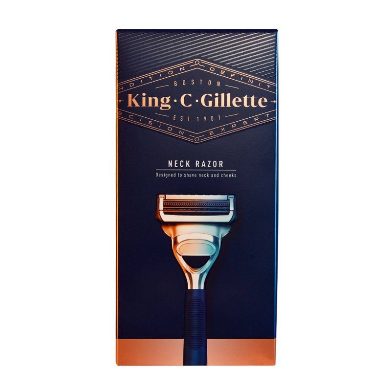 King C. Gillette Men&#39;s Neck Razor + 2 Razor Blade Refills, 3 of 8