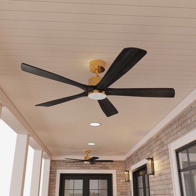 FUFU&GAGA 47-inch Ceiling Fan with Wooden Blades and Multi-Color LED Lights