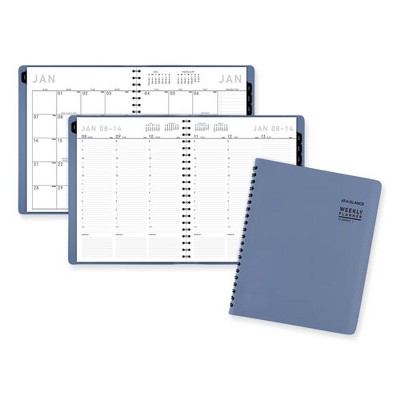 Contemporary Weekly/Monthly Planner, 11.38 x 9, Slate Blue Cover, 12-Month (Jan to Dec): 2025