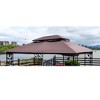 Sevobal Patio Umbrellas Outdoor Patio Gazebo Replacement Canopy, Double Tiered Gazebo Tent Roof Top Cover Only, Brown,129.93"*104.33"*36.78" - 4 of 4