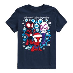 Boys' - Marvel - Spidey And Friends Snow -Youth Short Sleeve Graphic T-Shirt Short Sleeve Graphic T-Shirt - 1 of 4