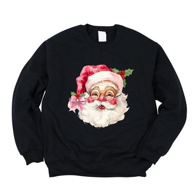 Simply Sage Market Women's Graphic Sweatshirt Watercolor Santa Face