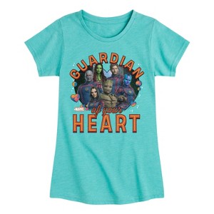 Girls' - Marvel - Guardian Of Your Heart Valentine Fitted Short Sleeve Graphic T-Shirt - 1 of 4