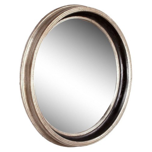 Round Howard Elliot Cole Decorative Wall Mirror Light Silver/black - Howard  Elliott : Target