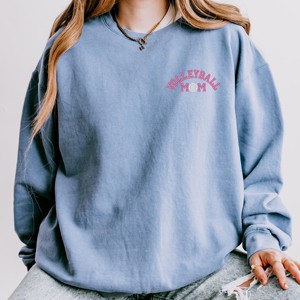 Simply Sage Market Embroidered Volleyball Mom Lightweight Garment Dyed Sweatshirt - 1 of 4