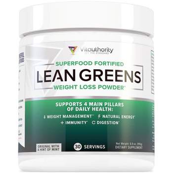 Lean Greens Powder, Super Greens Powder for Weight Management, Superfood Powder for Smoothies & Drink Mix, Vitauthority, 195g