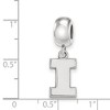 Black Bow Jewelry Sterling Silver Illinois Fighting Illini NCAA Bead Charm - 3 of 4