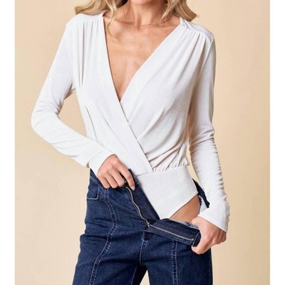 Women's Slinky Long Sleeved Bodysuit - WISTERIA LANE