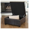 Richmond Bonded Leather Storage Ottoman Espresso: Coffee Table & Seating - Christopher Knight Home - 2 of 4