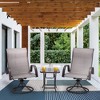 3pc Outdoor Steel Conversation Set Tan - Teamson Home: Weather-Resistant Patio Seating with Side Table - 3 of 4