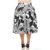 White Mark Plus Size Leaf Print Vintage Flared Midi Skirt - image 3 of 4