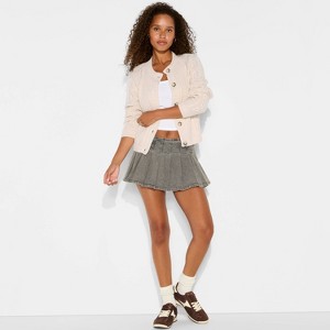Women's Crewneck Heritage Cable Cardigan - Wild Fable™ - 1 of 3