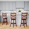 Sapphtopaz 1PC Modern Swivel Bar Stools Upholstered Armless Dining Chairs with X-Back Counter Height Bar Stools for Kitchen, Living Room - 3 of 4