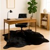 Home Mart Goods 6' x 7' Feet Black Cowhide Handmade Soft Large Cow Hide Cow Skin Leather Animal Area Rug - 3 of 4