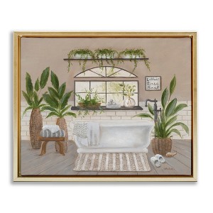 Stupell Industries Lather Rinse Soak Bathroom Greenery, 31" x 25" - 1 of 4