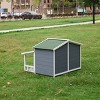 LAOTIES Waterproof Wooden Dog House,Outdoor And Indoor Dog Cage with Porch,Asphalt Roof And Double Doors - 3 of 4