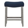 WestinTrends 24" Upholstered Saddle Seat Counter Stool (Set of 2) - 3 of 4