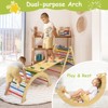 Huxxion 3 in 1 Pikler Triangle Set, Wooden Jungle Gym, Climbing Toys for Toddlers 1-3 Inside (Round-Rainbow) - 3 of 4