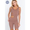 Slickblue Seamless Cut-Out Romper with Double Scoop Neck and Circle Fastener - Sage Green/Mauve/Toffee/White, S/M-M/L - 2 of 4