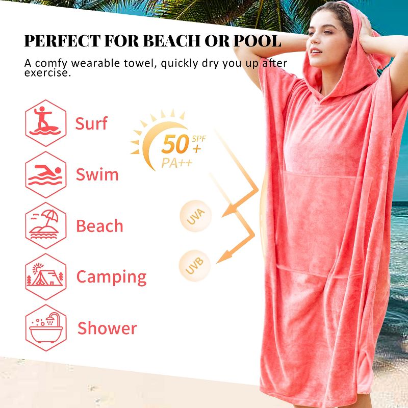 Microfiber Wearable Beach Towel, Summer Must-Haves - Catalonia™, 3 of 10