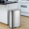 Kitchen Trash Can, Smudge Resistant Rectangular Garbage Can with Soft-Close Foot Pedal, Brushed Stainless Steel, 50 Liter/13 Gallon - 2 of 4
