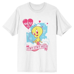 Looney Tunes Tweety My Tweet Heart Crew Neck Short Sleeve Women's White T-shirt - 1 of 4