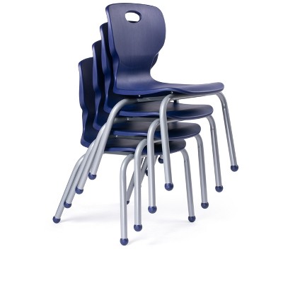 Blue Stackable Armless Kids Chairs 14'' Set of 4