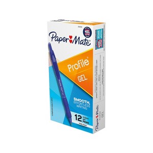 Paper Mate Profile Retractable Gel Pens Fine Point Blue 12/pack (2102130) - 1 of 4