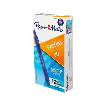 Paper Mate Profile Retractable Gel Pens Fine Point Blue 12/pack (2102130)