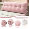 Soft Wedge Teddy Velvet Headboard Pillow w/ Side Pocket - PP Cotton Filled, Triangular Backrest Cushion for Dorm Bed - 2 of 4