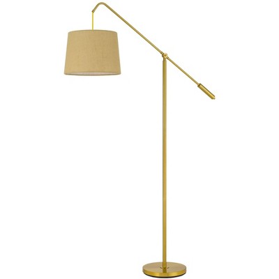 Cal Lighting Fishing Rod adjustable metal floor lamp with burlap shade