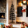 Artificial Half Christmas Tree Black PVC Slim Decorative Inlays - 2 of 4