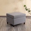 25" Wide Rectangle Storage Ottoman with Wood Legs and Hinged Lid - WOVENBYRD - 3 of 4