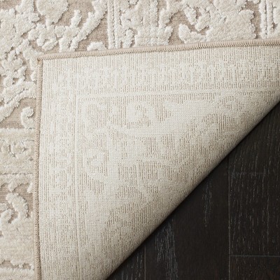 Elegant Floral Essence Hand-Knotted Beige/Cream Square Area Rug