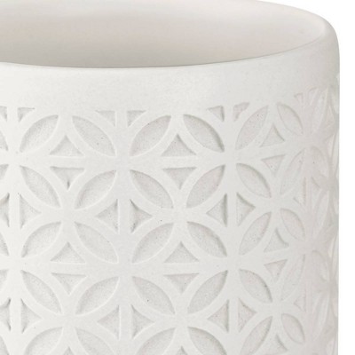Felix White Ceramic Embossed Diamond Motif Tumbler